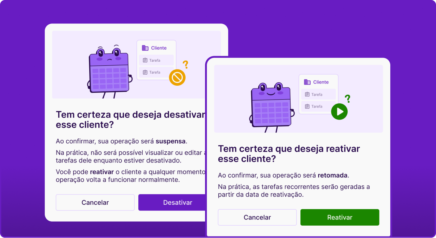 Desativar e reativar clientes ficou fácil ✨
